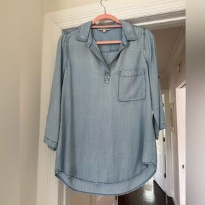 Denim blue top - skies are blue - lightly worn - always dry cleaned